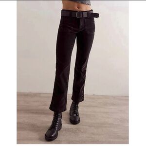 Free People High Time Velvet Kick Flare Black Pants NWT Size 4